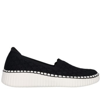   Skechers 100636 BLK könnyű, rugalmas bebújós női félcipő