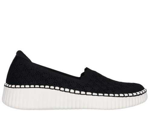 Skechers 100636 BLK könnyű, rugalmas bebújós női félcipő
