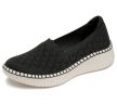 Skechers 100636 BLK könnyű, rugalmas bebújós női félcipő