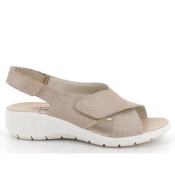   Imac 107950 013 csinos, kényelmes női tépőzáras telitalpú bőr szandál