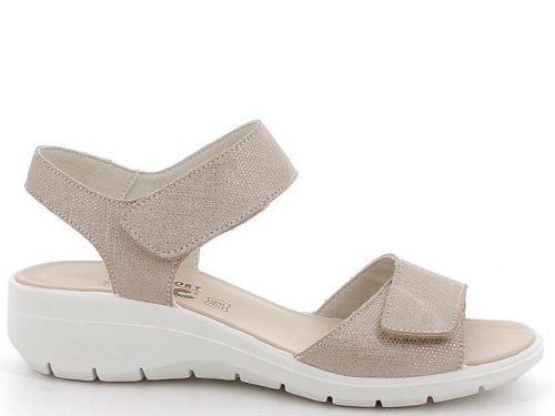 Imac 107960 013 csinos, kényelmes női tépőzáras telitalpú bőr szandál