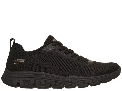 Skechers BOBS 117700 BBK kényelmes fűzős női félcipő