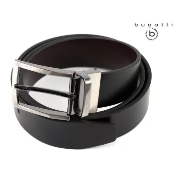   Bugatti 1373 51 fekete / sötétbarna átfordítható férfi bőr öv