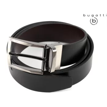   Bugatti 1373 51 fekete / sötétbarna átfordítható férfi bőr öv