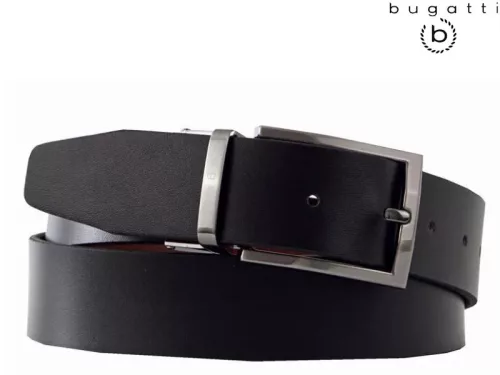 Bugatti 1373 52 fekete / középbarna átfordítható férfi bőr öv