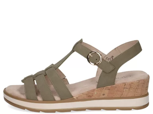 Caprice 28709 44724 kényelmes és csinos női tépőzáras telitalpú bőr szandál