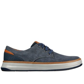 Skechers 65981 NVY divatos férfi fűzős vászoncipő