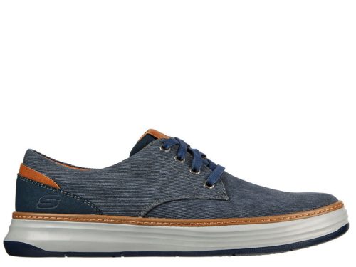 Skechers 65981 NVY divatos férfi fűzős vászoncipő