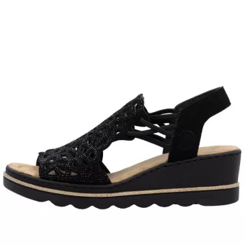 Rieker 67465 00 divatos női bebújós wedge szandál
