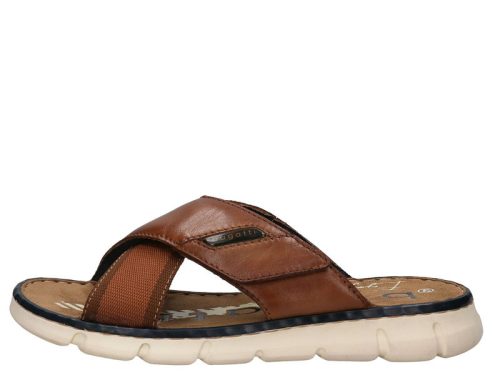 Bugatti AK084 6363 divatos férfi keresztpántos bőr utcai papucs