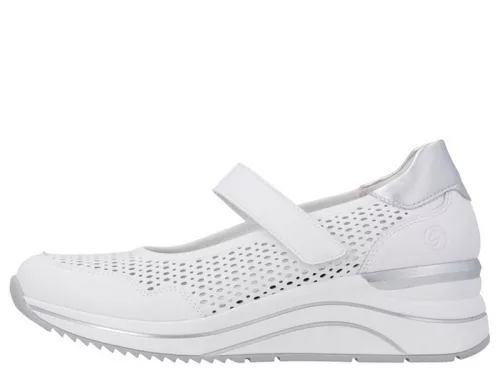 Remonte D0T21 80 divatos női tépőzáras, lyukacsos wedge félcipő