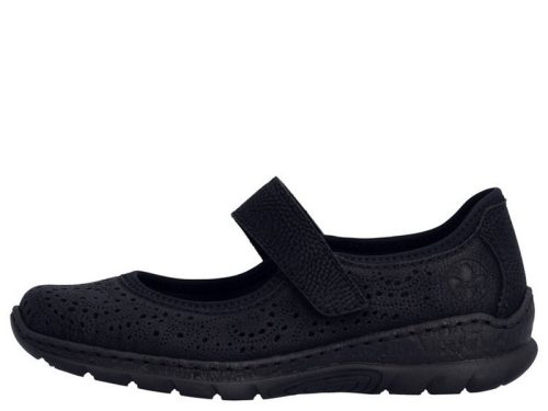 Rieker N4299 00 kényelmes női lyukacsos tépőzáras félcipő