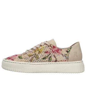 Rieker Sport N9919 91 divatos fűzős virágos sneaker