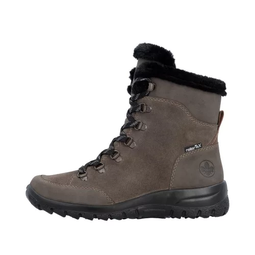  Rieker TEX L7168 45 női bőr bakancs vízálló, fűzős, puha és meleg