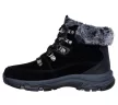 Skechers 167882 BLK női bőr bokacsizma, fűzős, vízlepergető, meleg