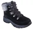 Skechers 167882 BLK női bőr bokacsizma, fűzős, vízlepergető, meleg