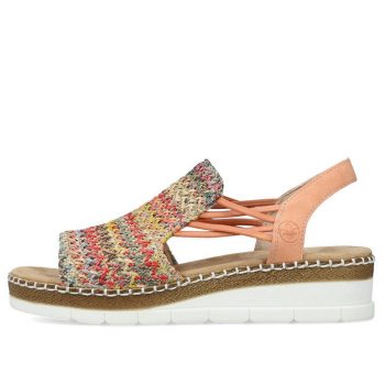   Rieker V1241 90 vidám bebújós női szandál magasított talpon