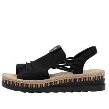   Rieker V7972 00 bebújós divatos női szandál magasított talpon