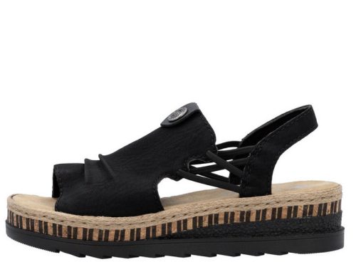 Rieker V7972 00 bebújós divatos női szandál magasított talpon