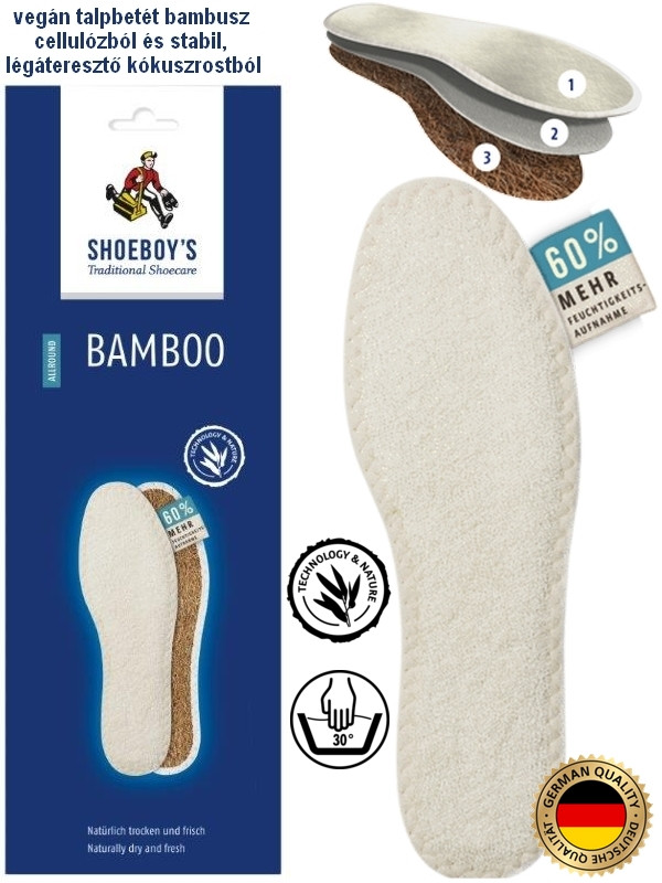Shoeboy's Bamboo - Vegán bambusz kókuszrost cipő talpbetét